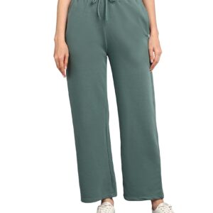 Alan Jones Clothing Solid Women's Relaxed Fit Wide Legs Track Pant