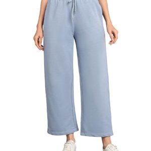 Alan Jones Clothing Solid Women's Relaxed Fit Wide Legs Track Pant