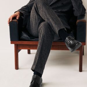 Black Standard Fit Derby Lace-Up Shoes