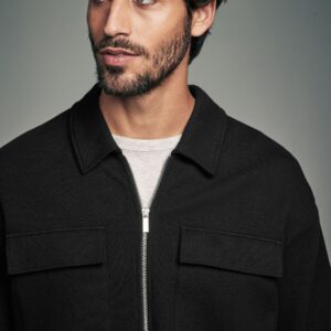 Black Zip-Up Shacket