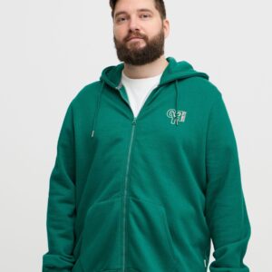 Blend Big & Tall Green Zip Through Hooded Sweatshirt with Chest Print