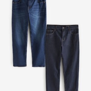 Blue Mid/Blue Indigo Rinse 2 Pack Straight Fit Classic Stretch Jeans