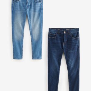 Blue Mid/Blue Light 2 Pack Skinny Fit Classic Stretch Jeans