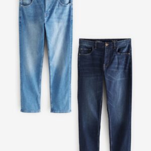 Blue Mid/Blue Light 2 Pack Slim Fit Classic Stretch Jeans