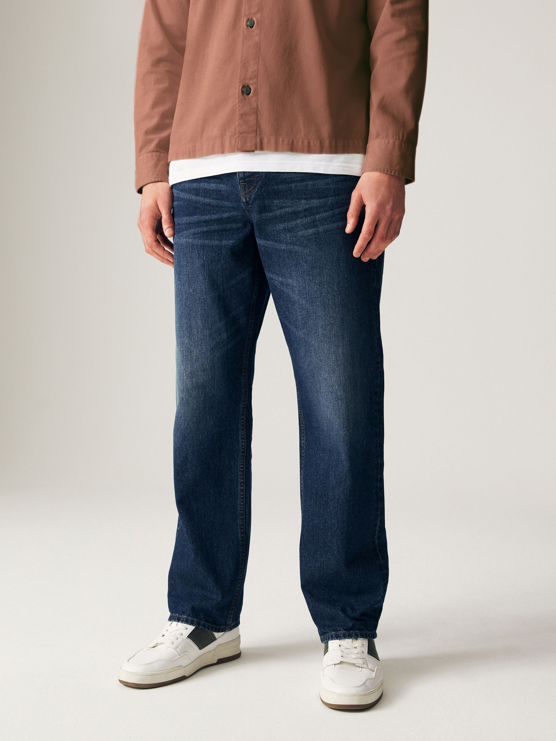 Blue Mid Relaxed Fit 100% Cotton Authentic Jeans