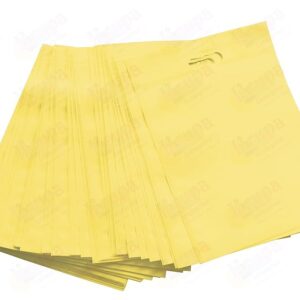 Krupa Enterprise 14x19(inch) Size D-Cut Cloth Carry Bag, Handle Bag, Shopping Bag, Daily use Bag, Gift Bag Completely Eco Friendly Bag Pack of 50 Piece (Lemon)