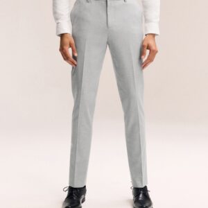 Light Grey Slim Fit Motionflex Stretch Smart Trousers