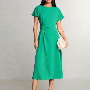 Lipsy Green Knot Side Midi Dress