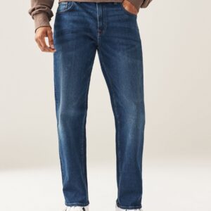 Mid Blue Classic Stretch Relaxed Fit Jeans
