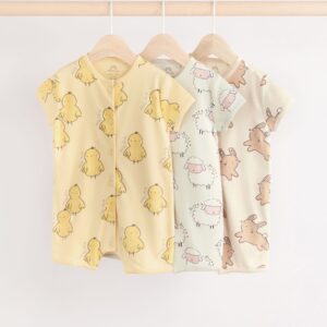 Multi Easter Character Baby Jersey 100% Cotton Rompers 3 Pack (0mths-3yrs)