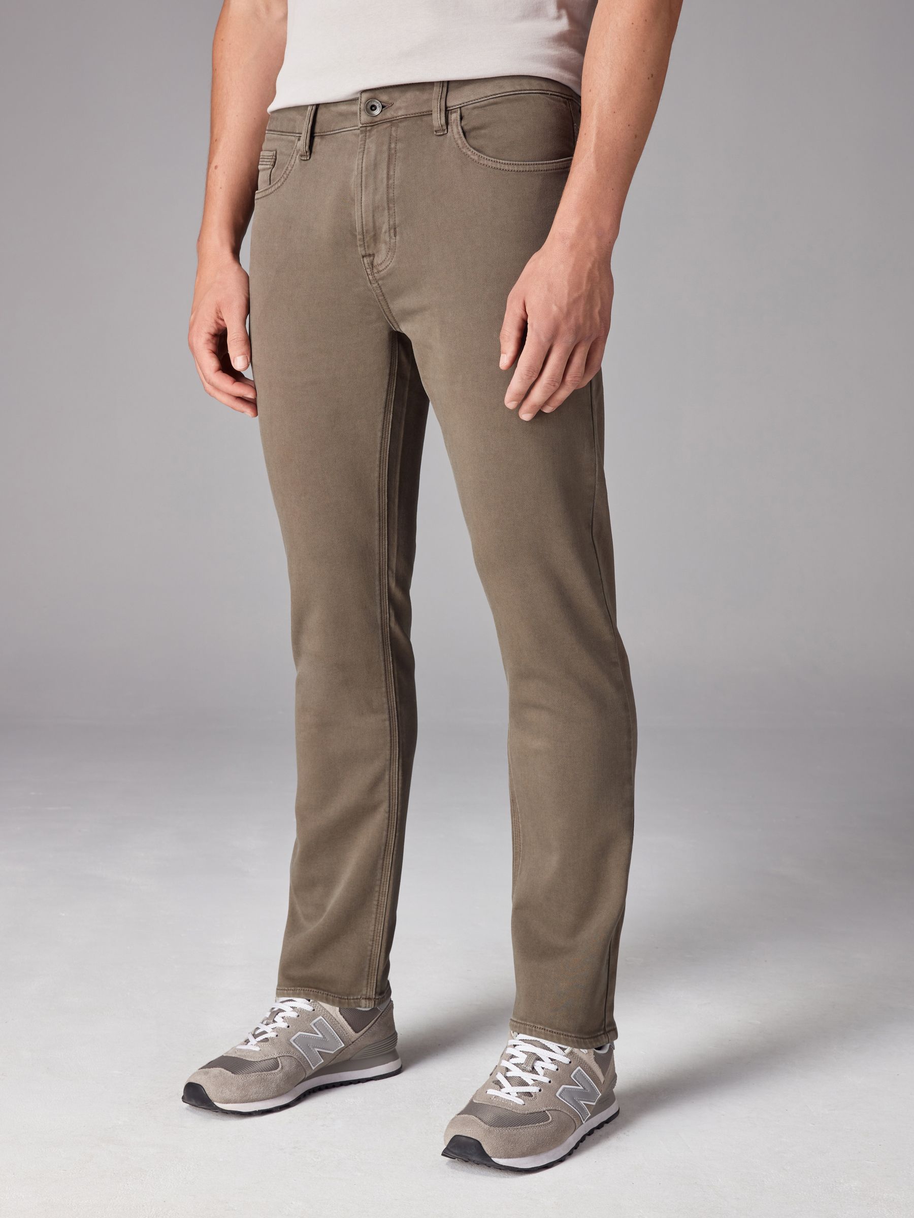 Mushroom Brown Slim Fit Comfort Stretch Jeans