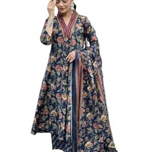 Nermosa Women Printed A-Line Kurta and pant set with Dupatta