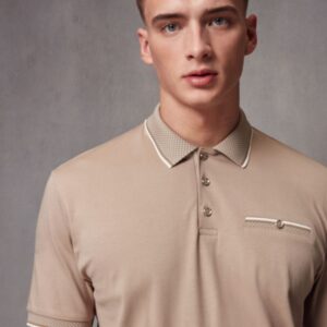 Neutral 100% Cotton Short Sleeve Smart Collar Polo Shirt