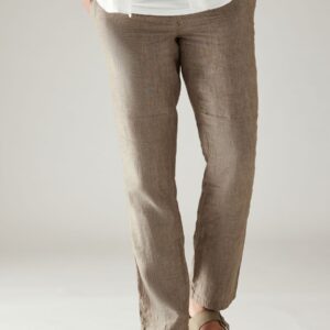Neutral 100% Linen Drawstring Trousers