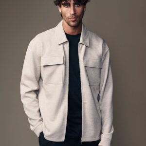 Neutral Zip-Up Shacket