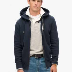 Superdry Blue Navy Essential Logo Zip-Up Hoodie