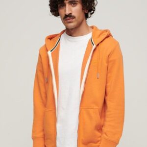 Superdry Orange Chrome Essential Logo Zip-Up Hoodie