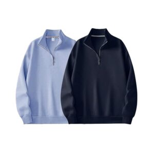 Trillion Half Zipper Solid Sweatshirt for Men (Pack of 2)