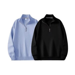 Trillion Half Zipper Solid Sweatshirt for Men (Pack of 2)