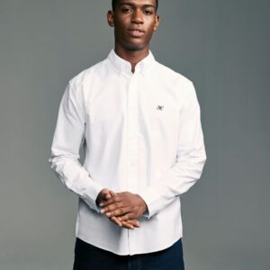 White Regular Fit Long Sleeve Oxford Shirt