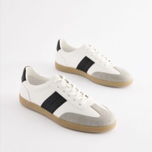 White T-Bar Low Trainers
